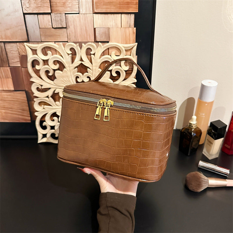 Elegant Crocodile Texture Cosmetic Organizer