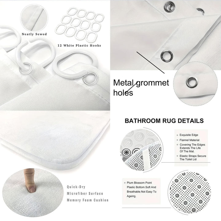 Abstract Design Four-Piece Digital Bathroom Set Stornfield