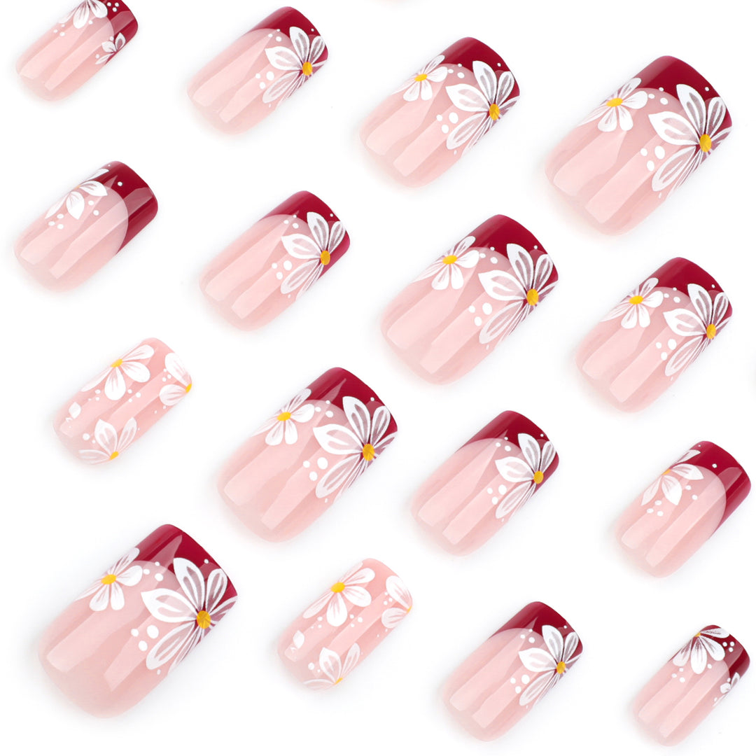 Artistic Nail Extensions with Floral Design Stornfield