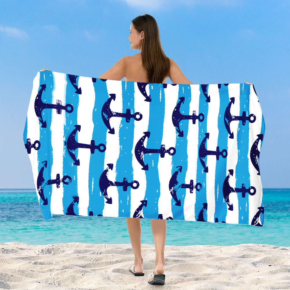 Beach towel with cheerful salamander and ice cream design Stornfield