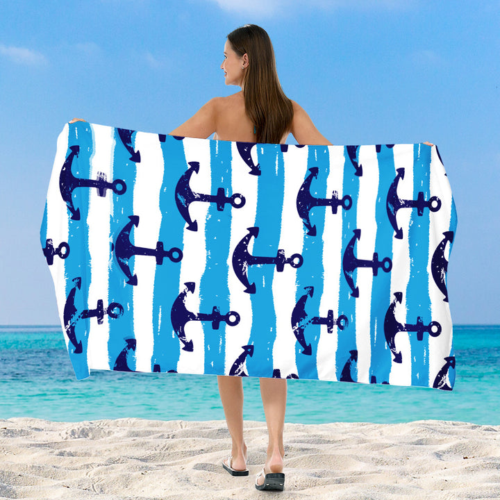 Beach towel with cheerful salamander and ice cream design Stornfield