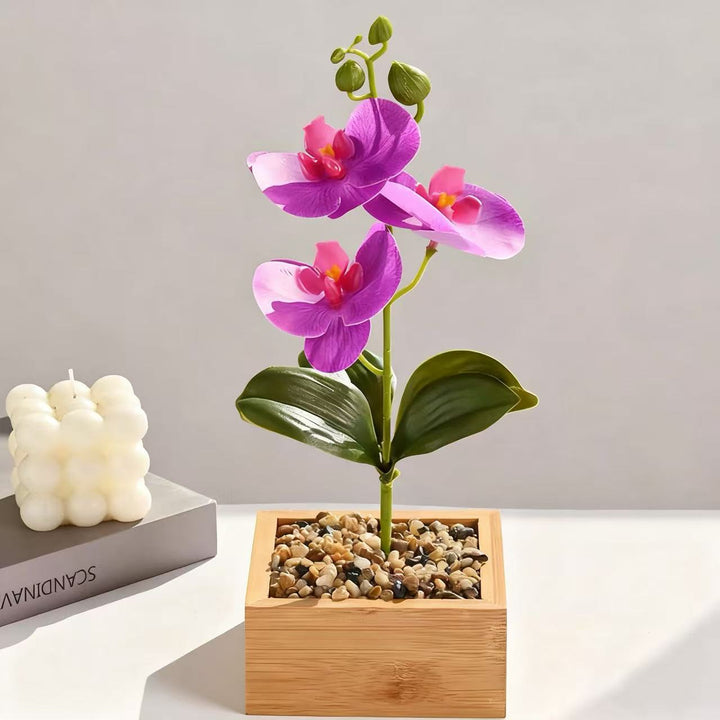 Artificial Orchid Flower Arrangement for Decorative Home Display