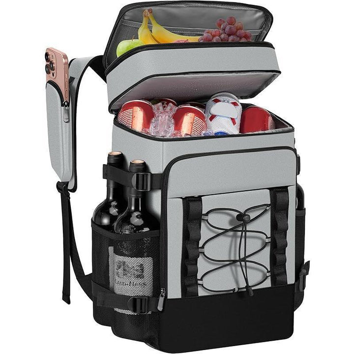 Unisex insulated cooling backpack with bottle holder, organizer pocket and padded carrying comfort Stornfield