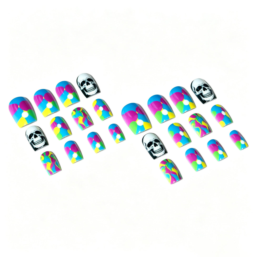Skull-Themed Artistic Nail Art Set