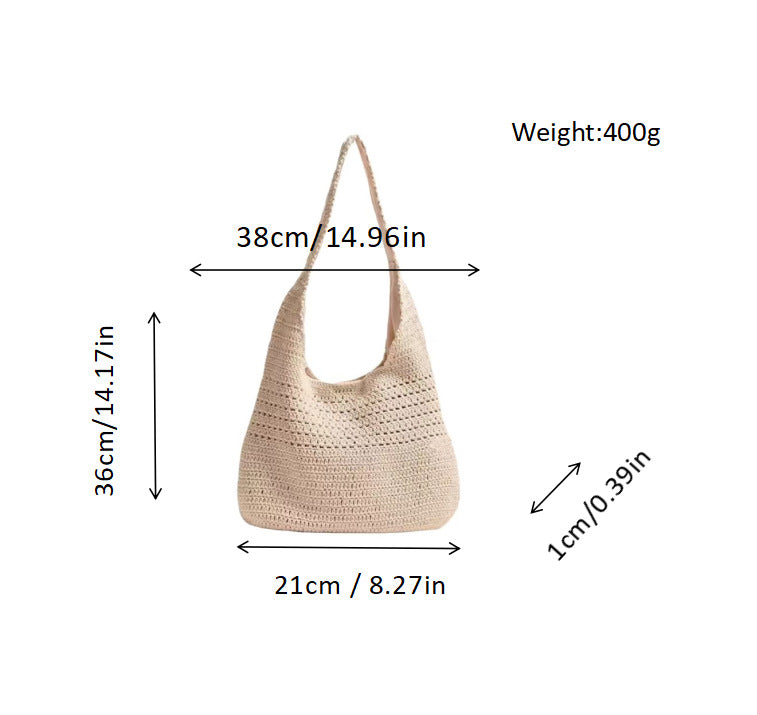 Handbag Made of Hand-Crocheted Natural Material Stornfield