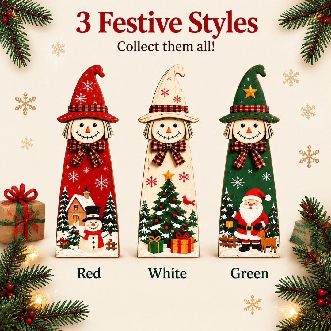 Rustic Holiday-Themed Wooden Christmas Tree Décor
