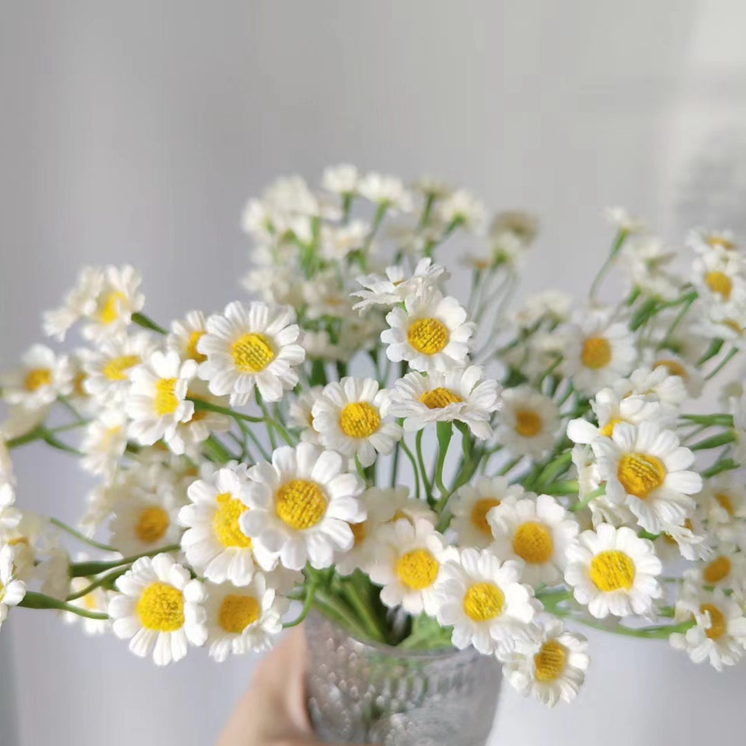Lifelike Floral Stem with Charming Yellow Daisies