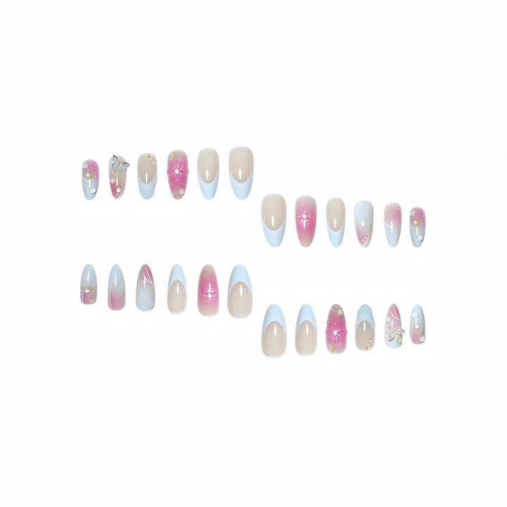 Premium Floral Art Press-On Nail Set Stornfield
