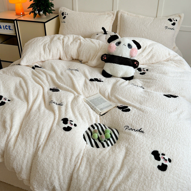 Plush Sherpa Comforter and Decorative Pillowcase Set