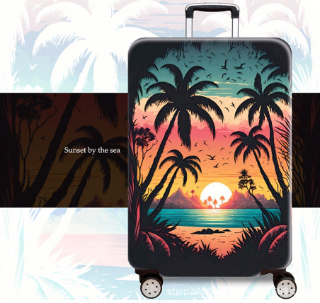 Women's Hard Shell Suitcase with Gorgeous Sunset Design Stornfield
