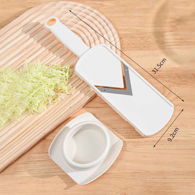 Compact V-Blade Vegetable Mandoline Slicer with Safety Hand Guard