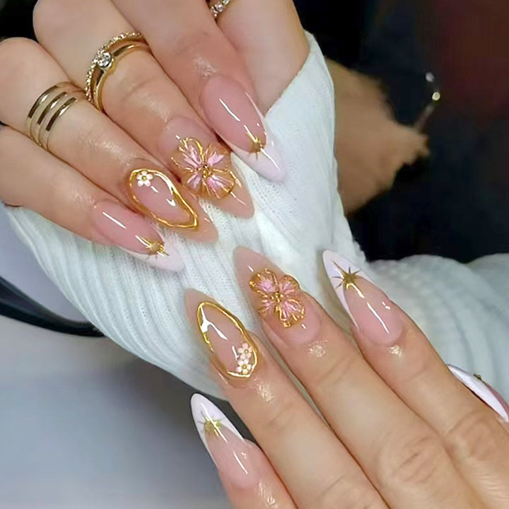 Elegant Floral Gel Nail Art Stornfield
