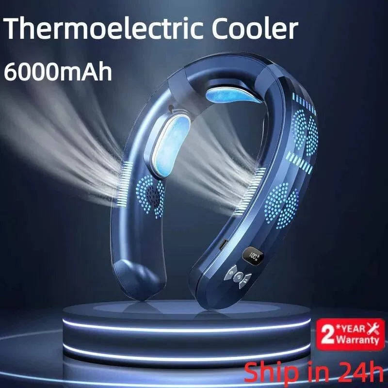 Unisex One Size Hands-Free Portable Neck Cooling Fan with LED Display and Adjustable Airflow Stornfield