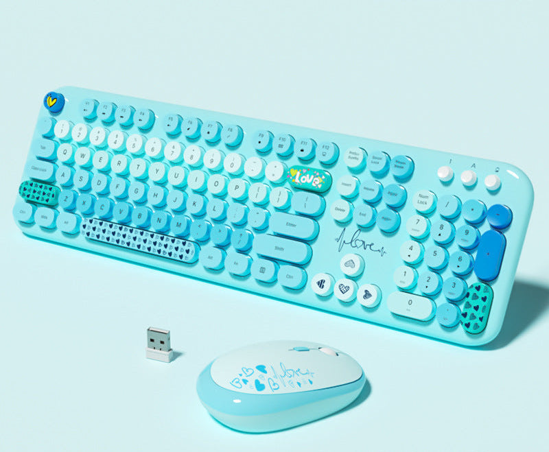 Cute-Themed Wireless Keyboard and Mouse Set Stornfield