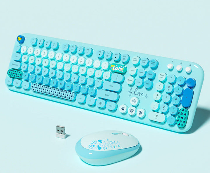 Cute-Themed Wireless Keyboard and Mouse Set Stornfield