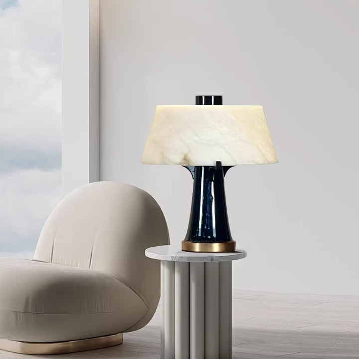 Modern Alabaster-Base Table Lamp