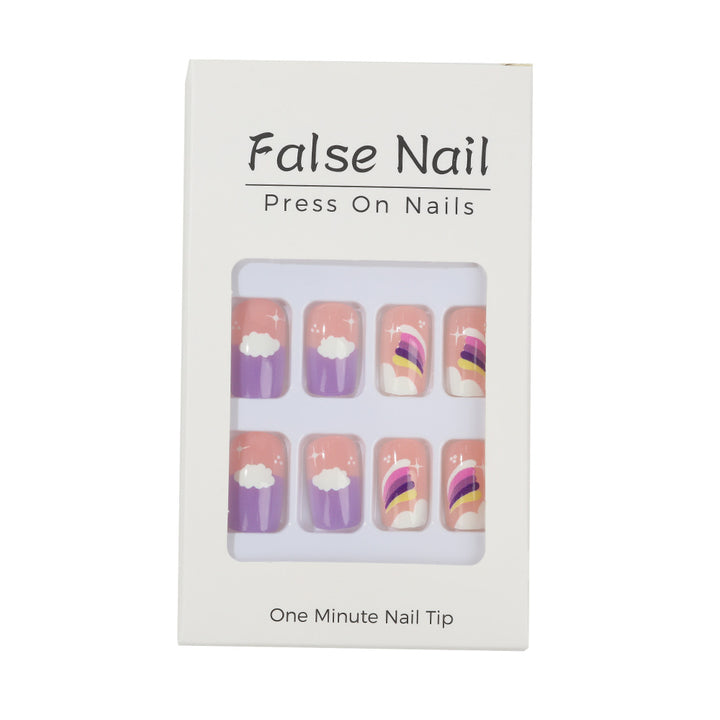 Creative Nail Art Set with colorful rainbow and cloud designs Stornfield