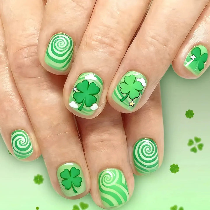 Festive Shamrock Nail Art Stornfield