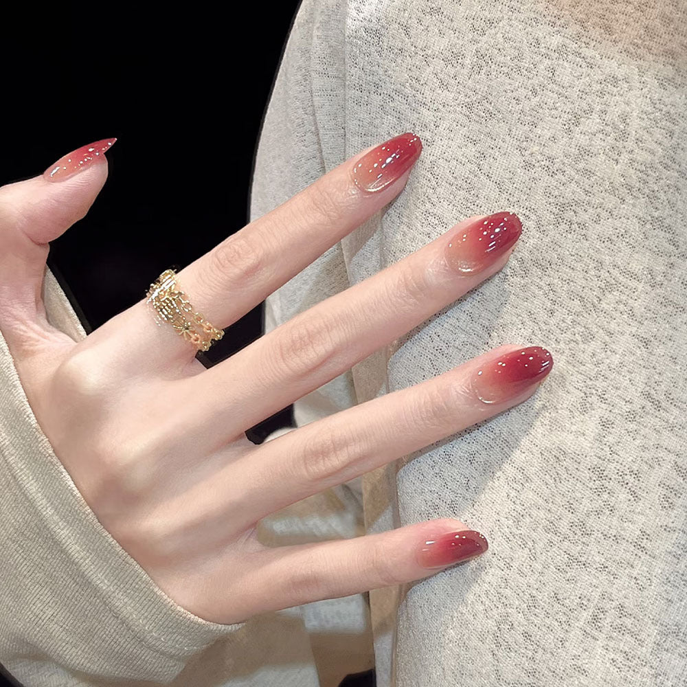Ombre Stiletto Press-On Nails with Glitter Accents