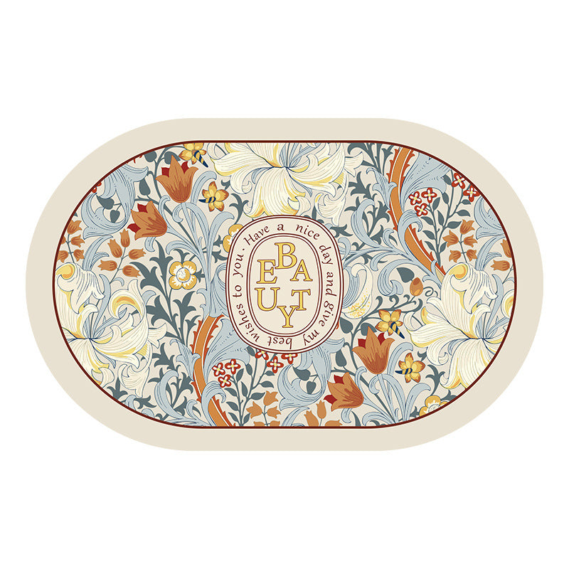 Elegant Floral Design Shower Mat