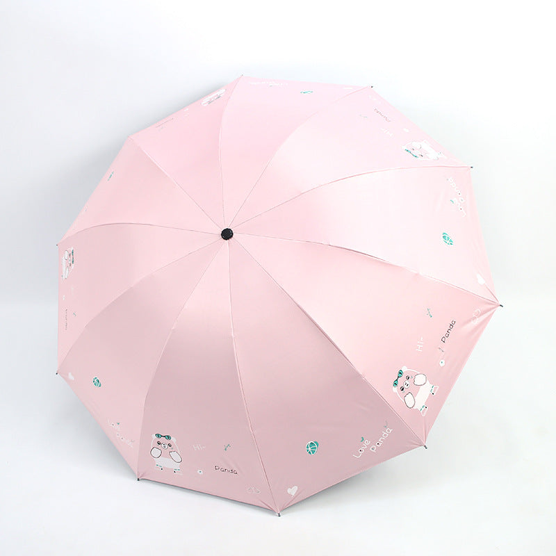 Ladies folding umbrella with cute panda design Stornfield