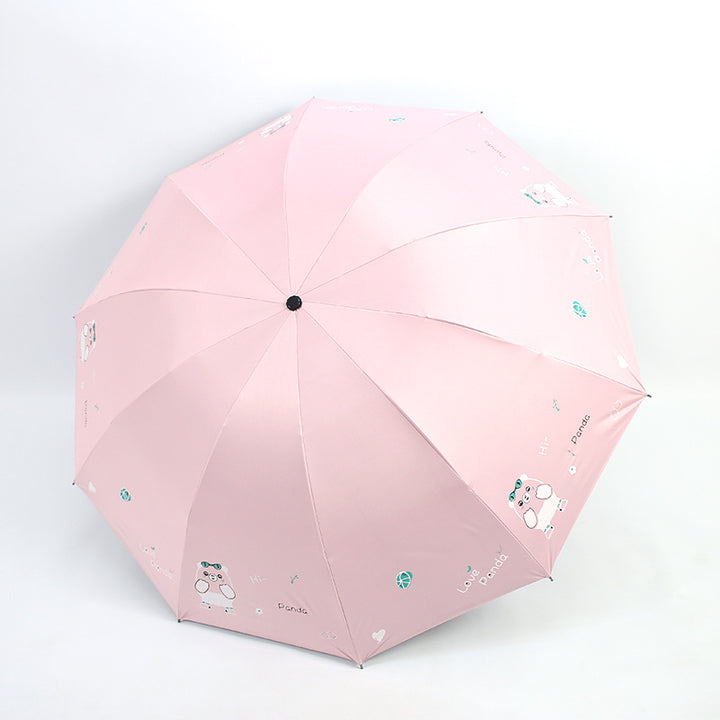 Ladies folding umbrella with cute panda design Stornfield