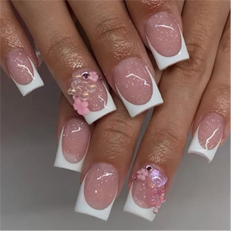 Artistic Press-On Nail Set with Premium Embellishments Stornfield