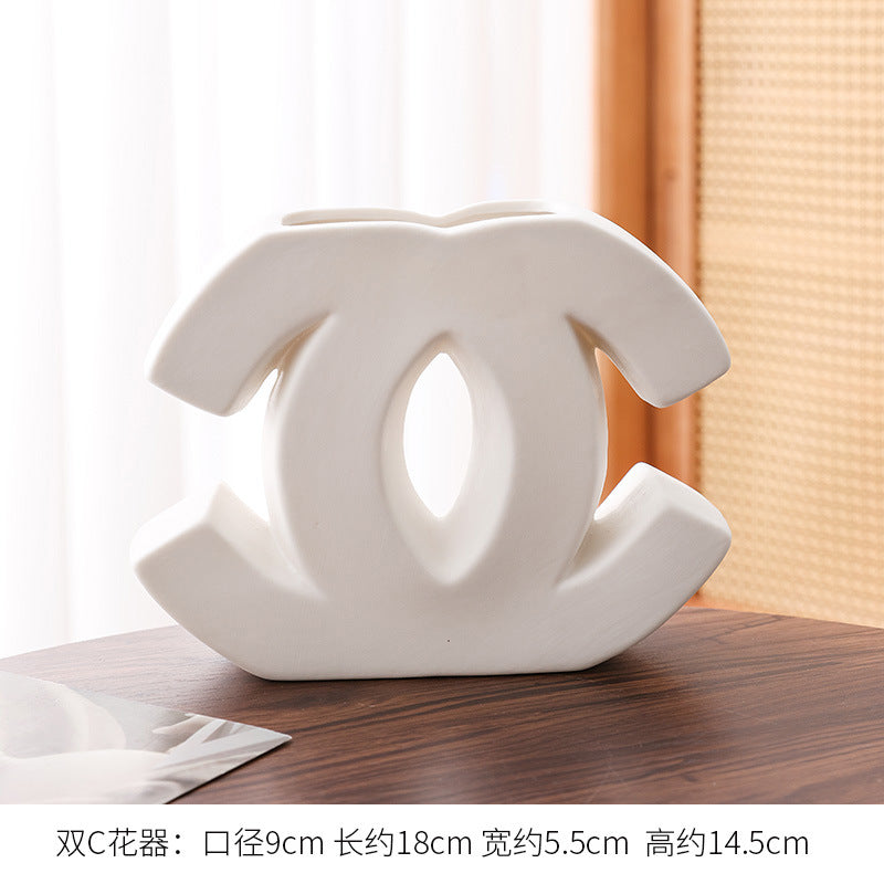 Abstract Geometric Ceramic Sculpture