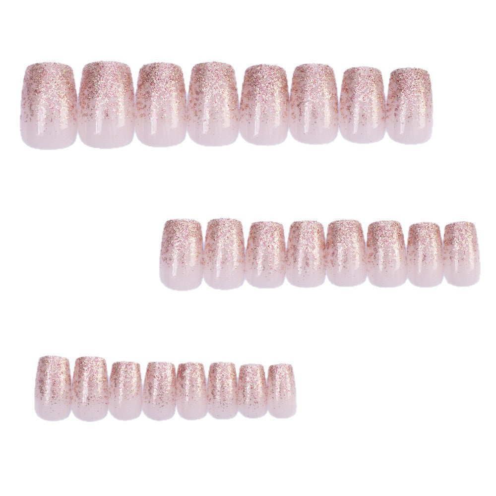Glittering artificial nails with elegant ombre effect Stornfield