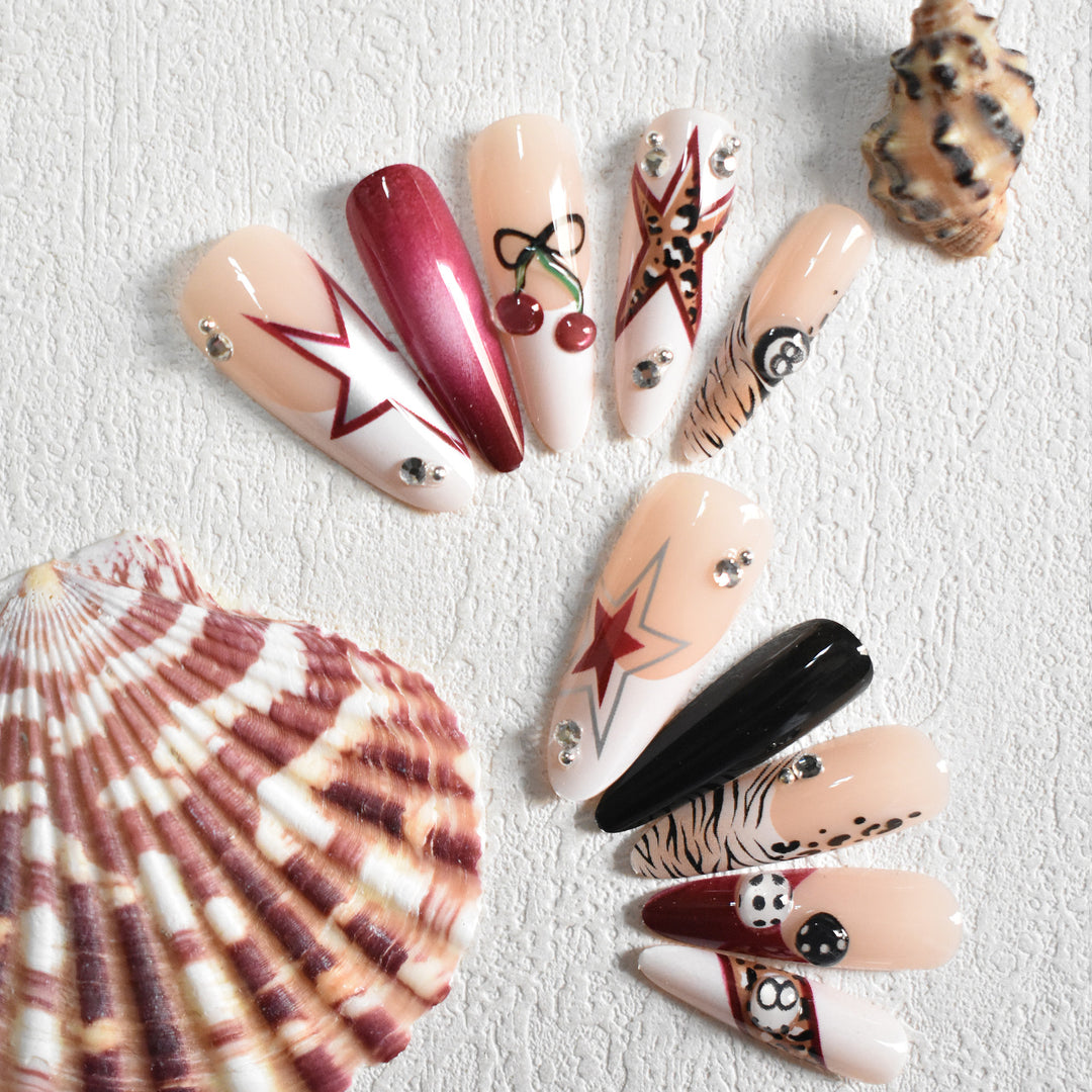 Artistic Stiletto Press-On Nails with Unique Designs Stornfield