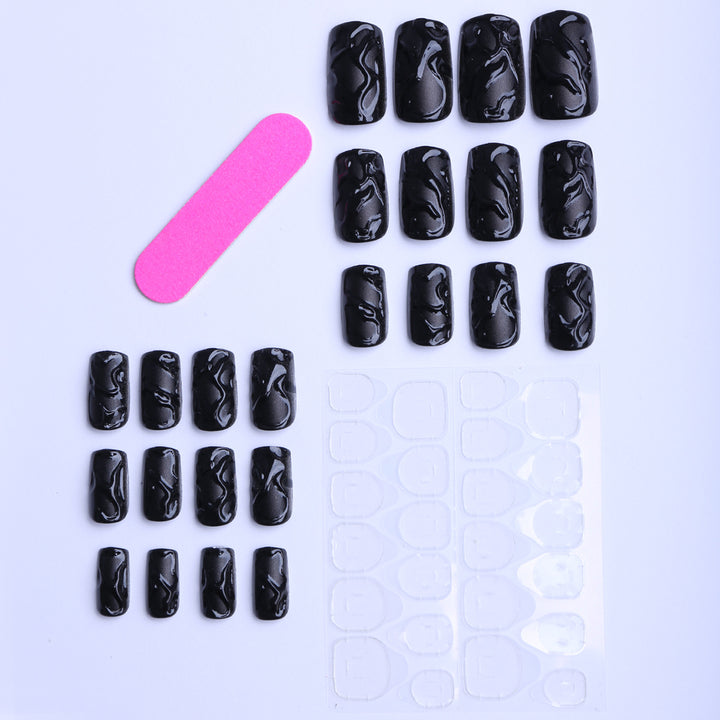 Artificial nails with modern wave pattern Stornfield