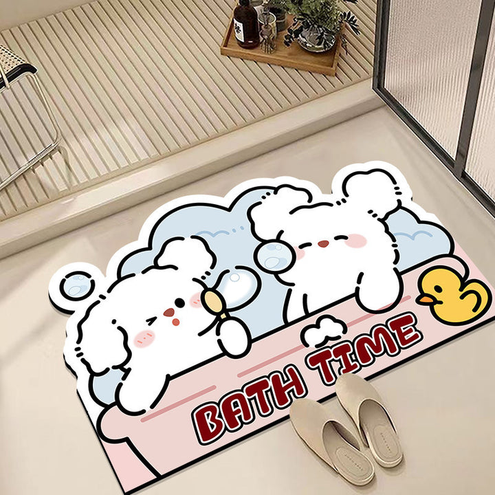 Playful Cat-Themed Bath Mat