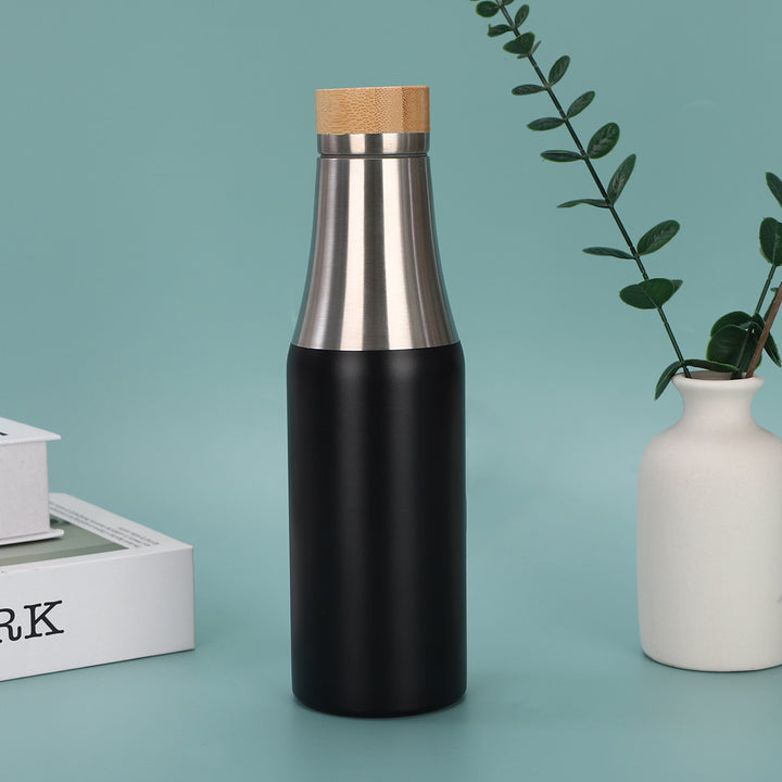 Women's stainless steel insulated drinking bottle with bamboo lid Stornfield