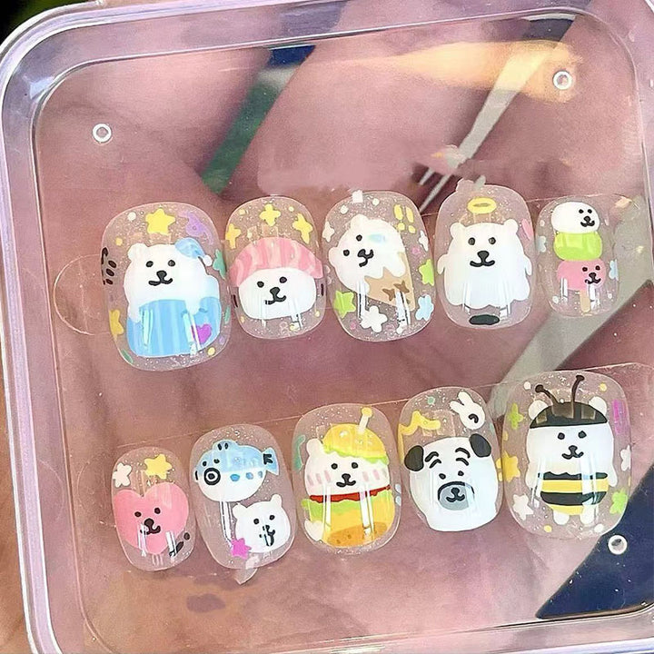 Cute Character Press-On Nail Art Set Stornfield