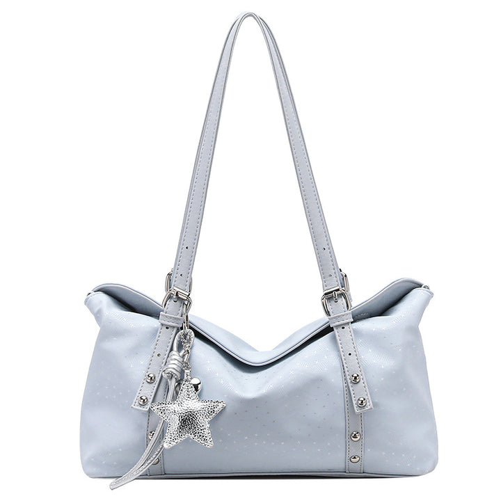 Chic Soft Handheld Tote Bag with Star Charm