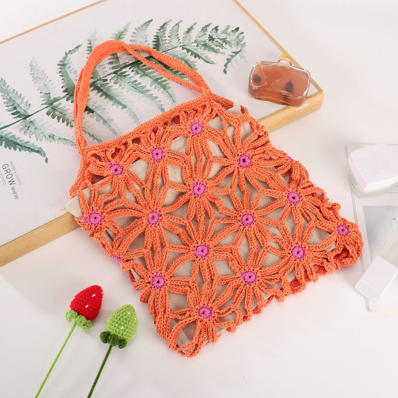 Handcrafted flower pattern shopper bag Stornfield