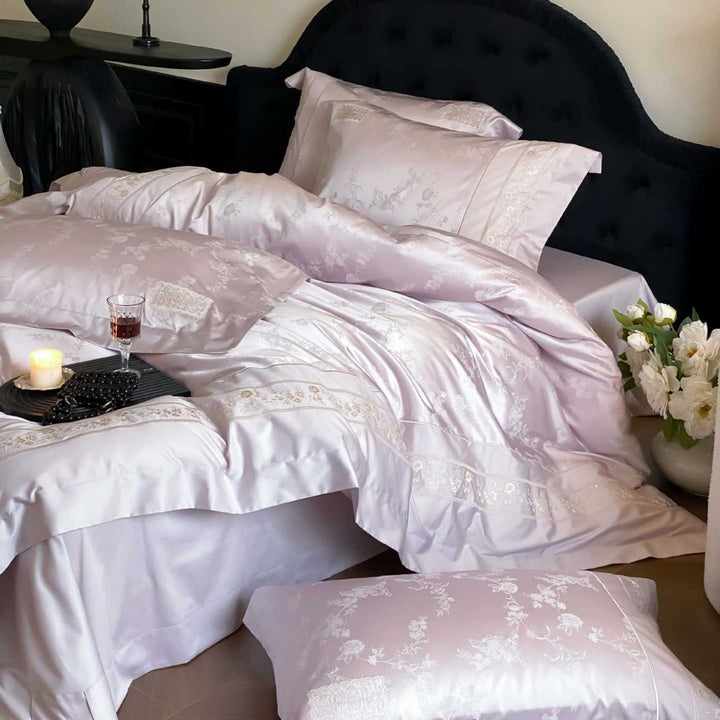 Luxury Satin Jacquard Embroidered Duvet Cover Bedding Set