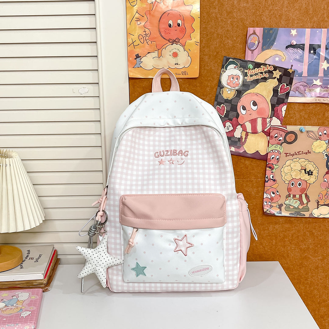 Charming Checked Pattern Backpack Stornfield