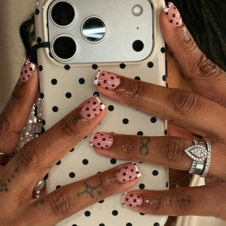 Acrylic nail set with stylish dot pattern Stornfield