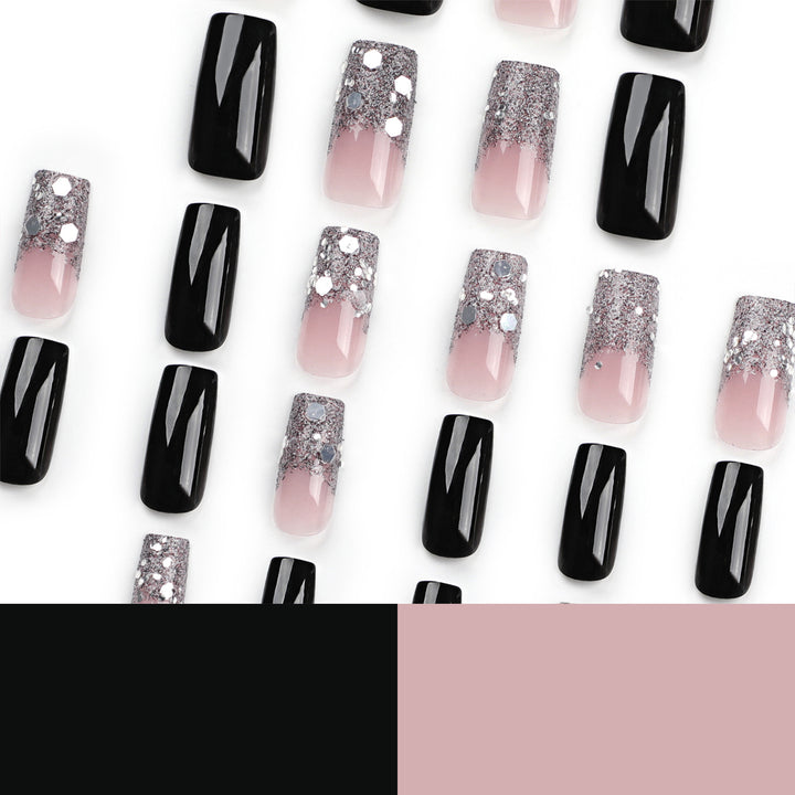 Artistic Acrylic Nails with Glitter Accents Stornfield