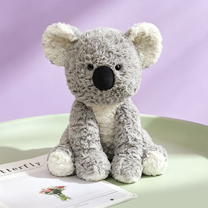 Plush Sitting Cow Comforter Toy with Mixed Faux-Fur Patches Stornfield