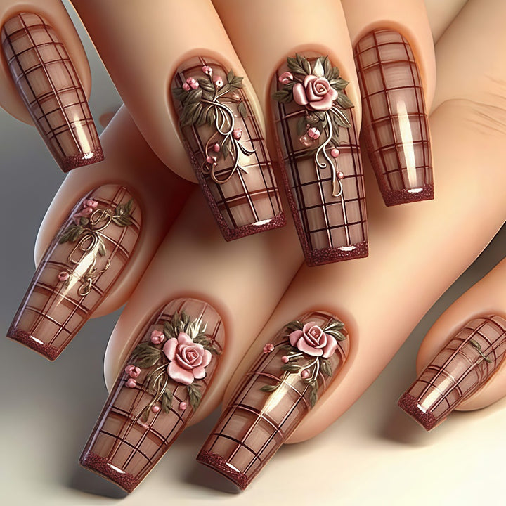 Handcrafted art nails with floral accents Stornfield