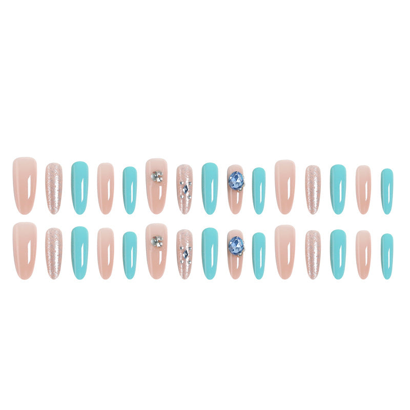 Artificial nail set with glamorous 3D applications and sparkling design Stornfield