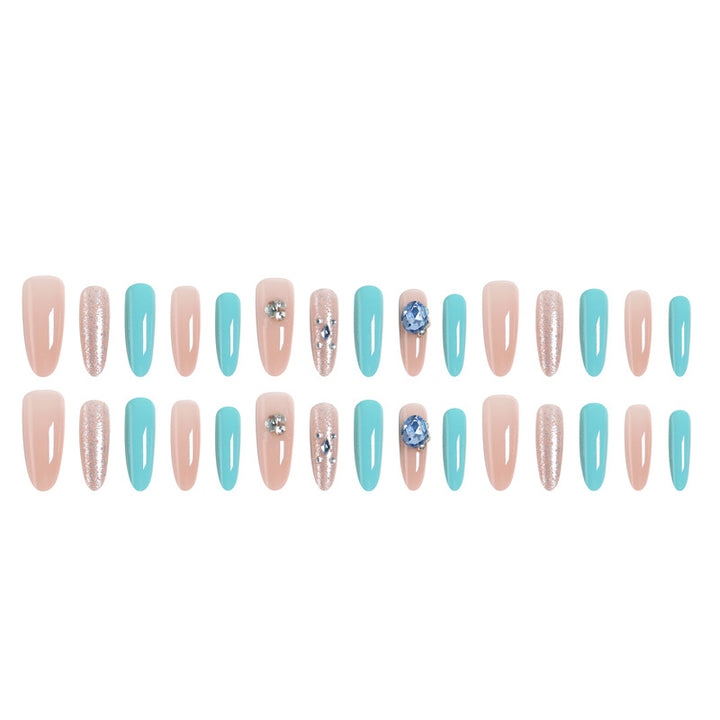 Artificial nail set with glamorous 3D applications and sparkling design Stornfield