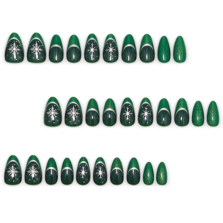 Glamorous artificial nails with intricate Christmas design Stornfield