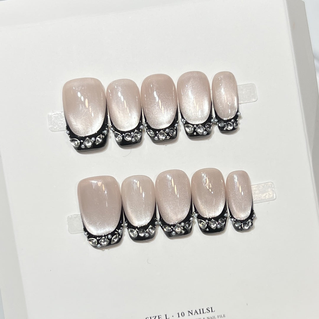 Decorative Rhinestone Tip Press-On Nails Stornfield