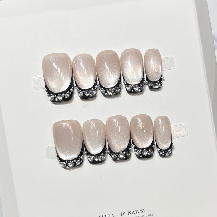 Decorative Rhinestone Tip Press-On Nails Stornfield