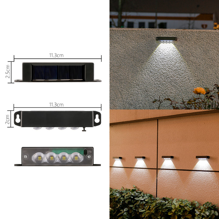 Compact Solar Motion-Sensor LED Wall Light For Outdoor Steps And Fences Stornfield