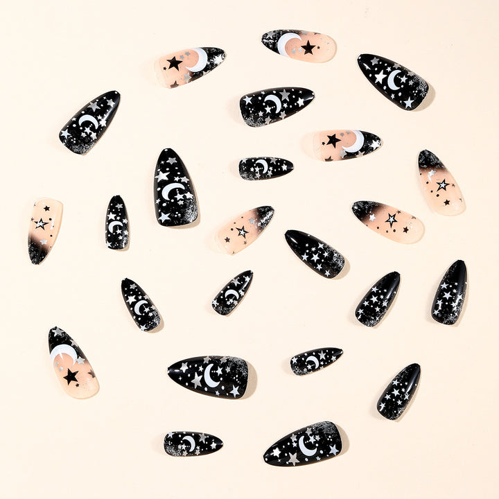 Stiletto Nail Art Extensions with Celestial Design Stornfield
