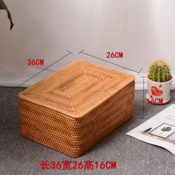 Women rectangular rattan storage basket Stornfield